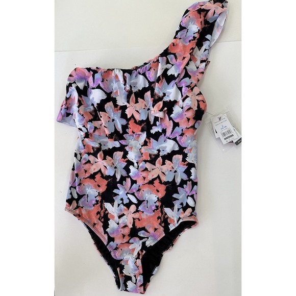 Time and TRU one piece floral print swimsuit sz L - Picture 1 of 7
